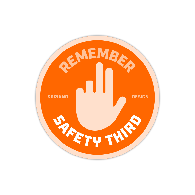Safety Third Sticker Decal Woodworking