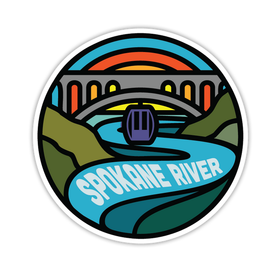 Spokane River Circle Stickers