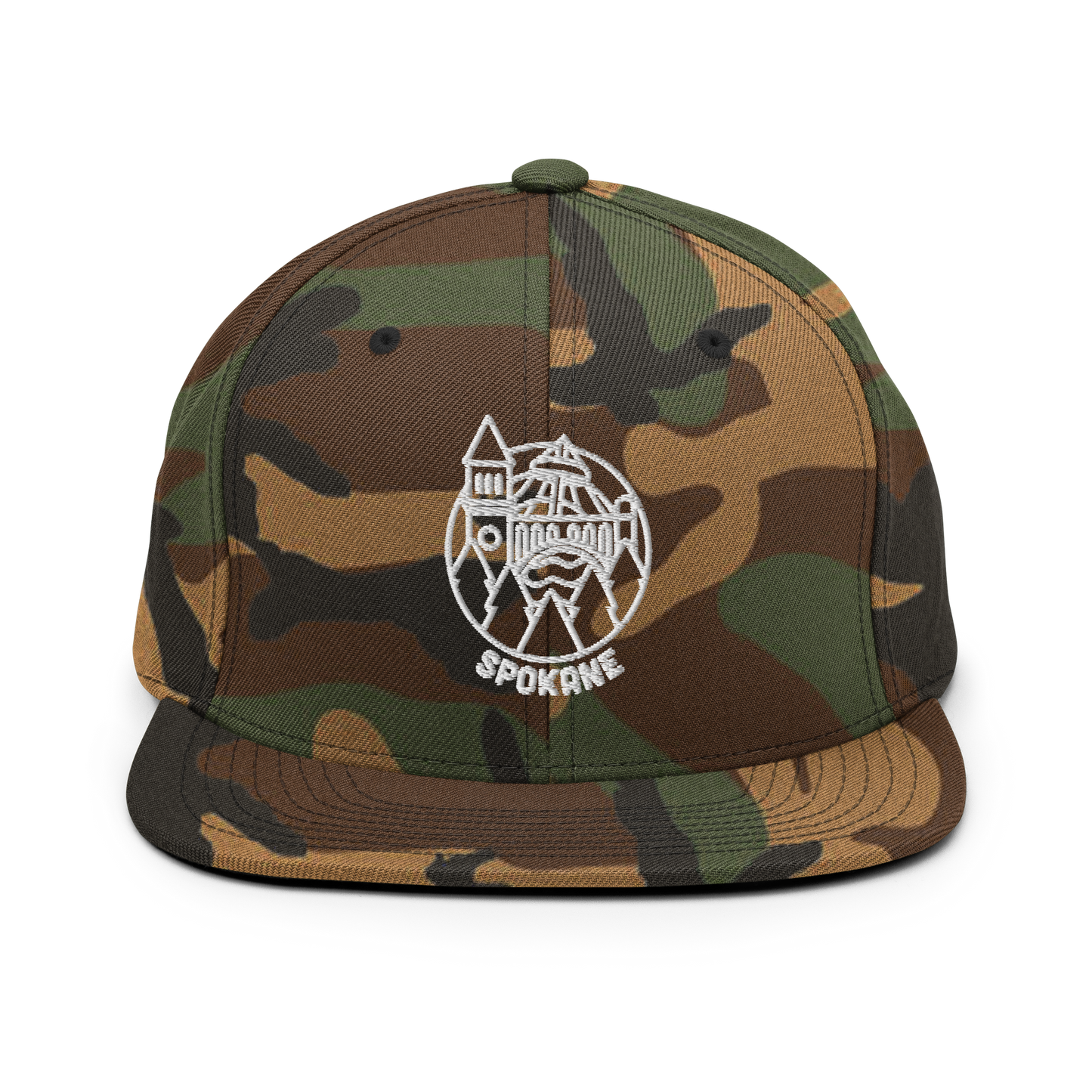 Spokane Embroidered Camo Snapback