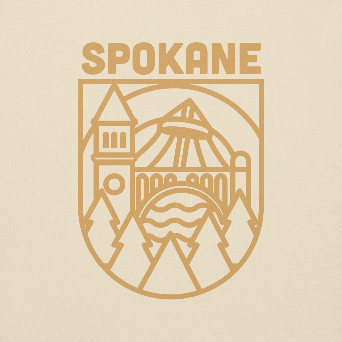 Spokane Premium Fitted Pullover Hoodie - Bone