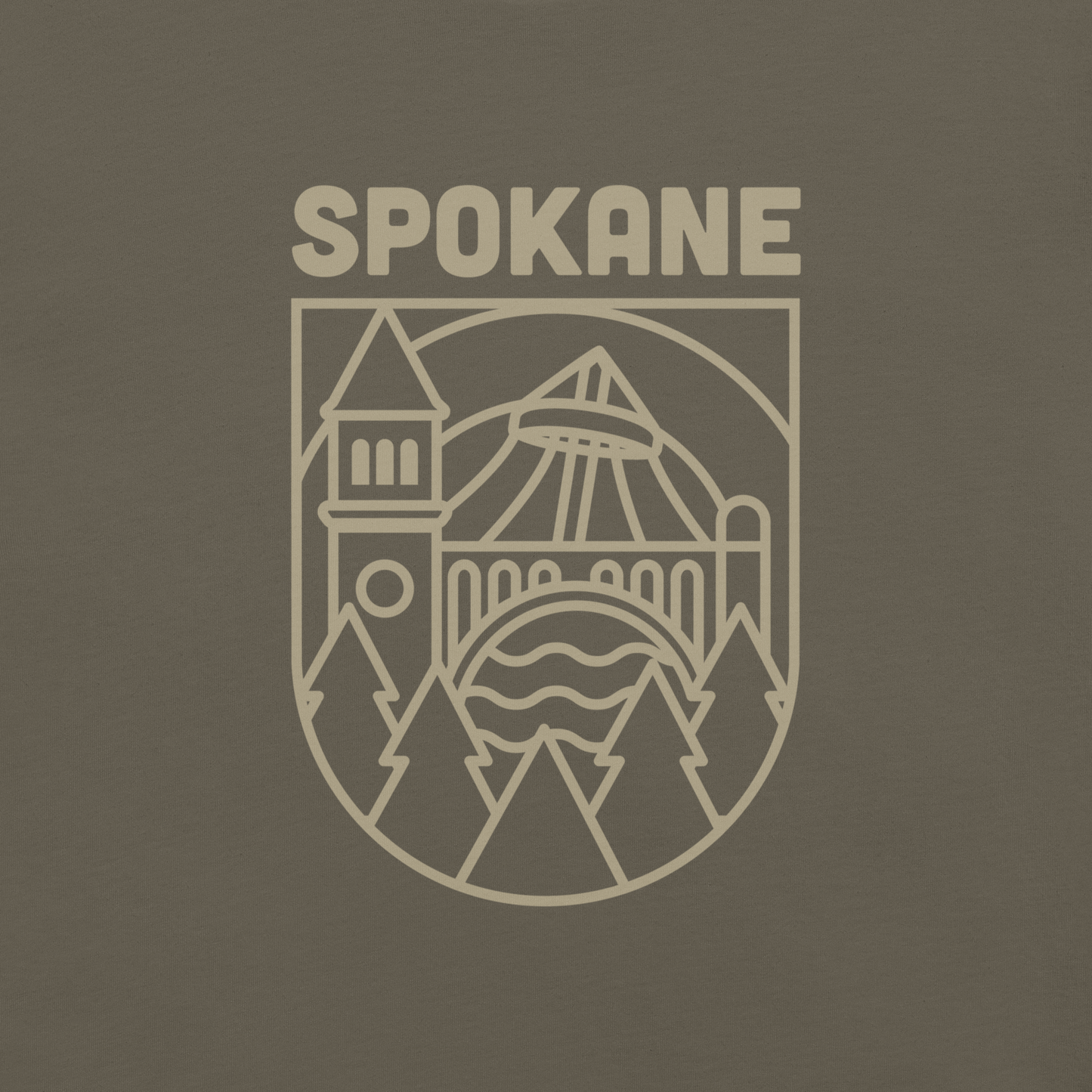 Spokane Outline Tee - Clay