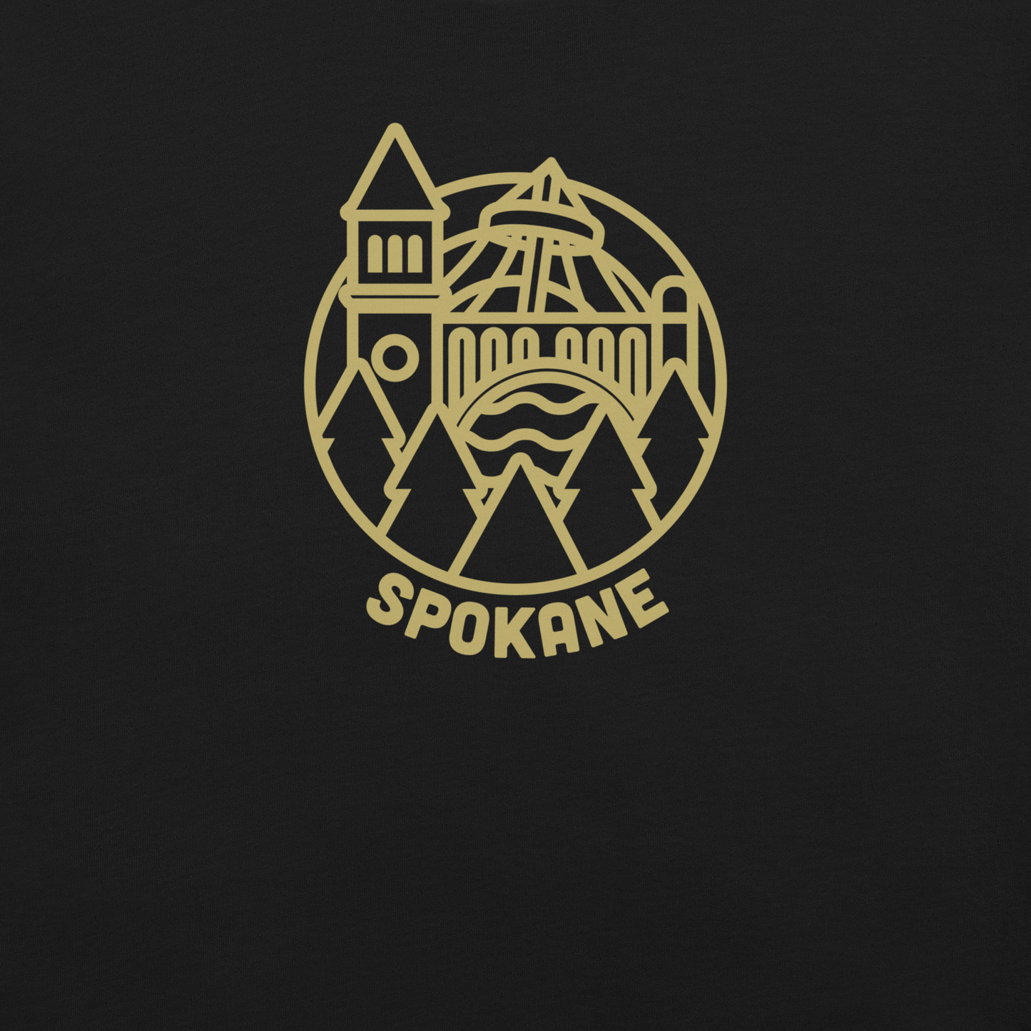 Spokane Outline Tee - Black