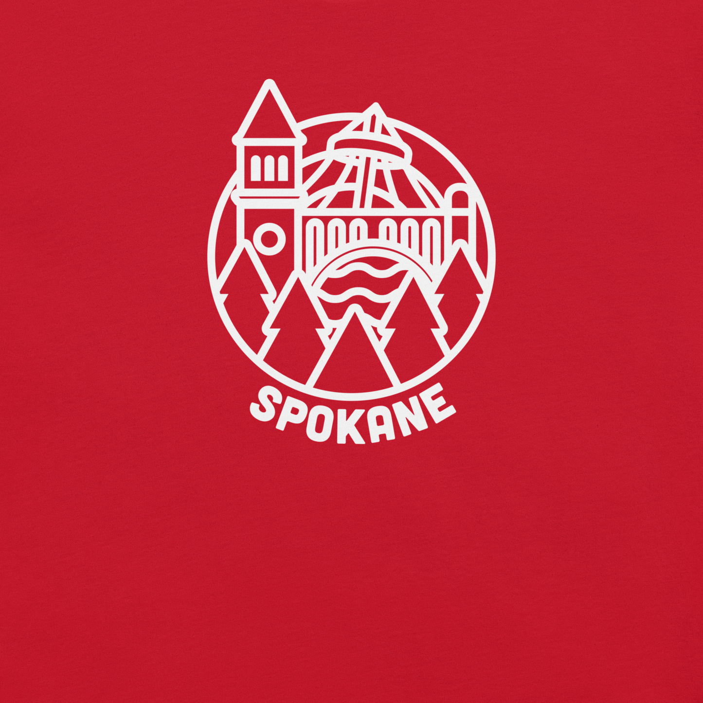 Spokane Outline Tee - Red