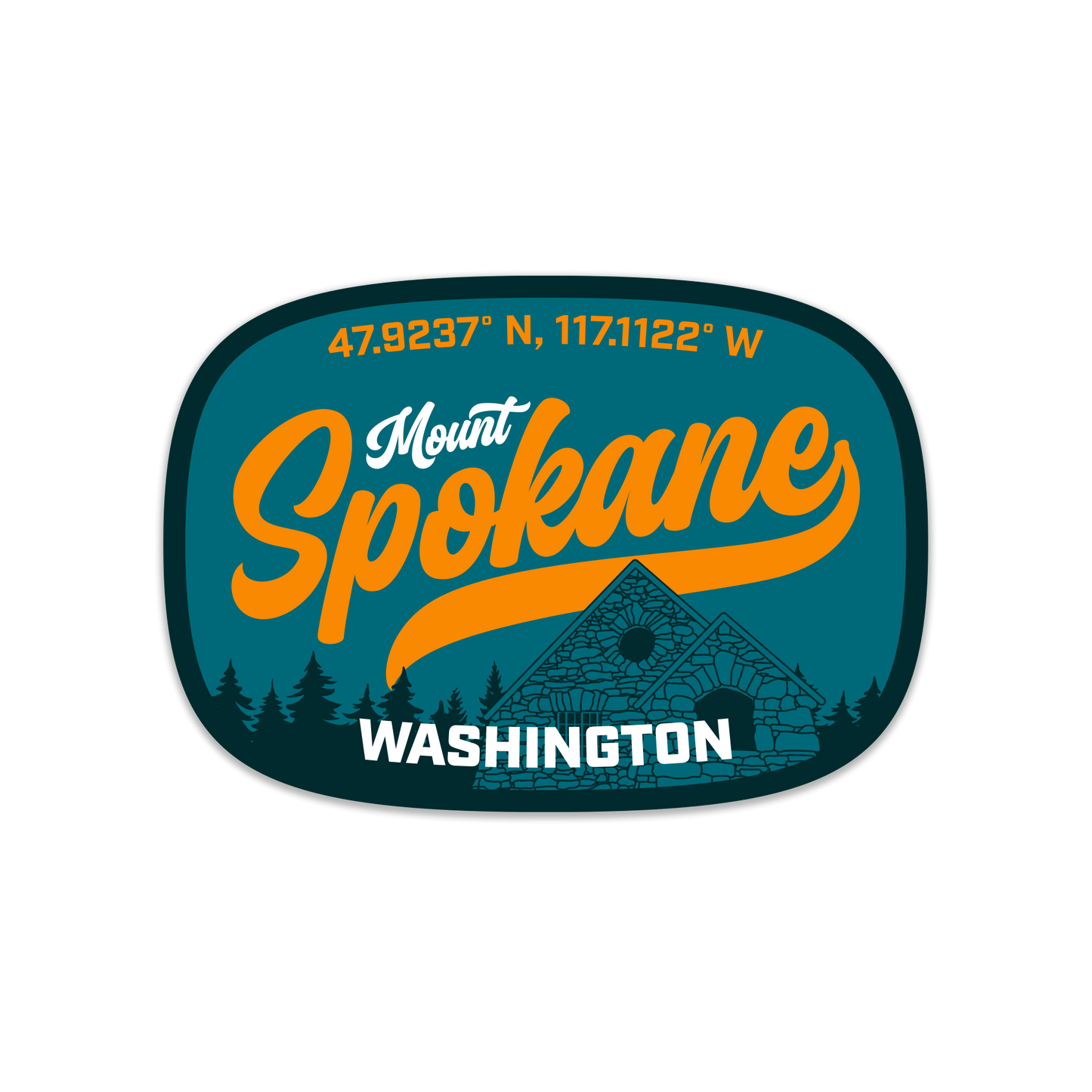 Mount Spokane Coordinates Sticker