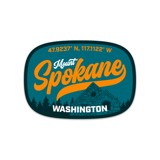 Mount Spokane Coordinates Sticker