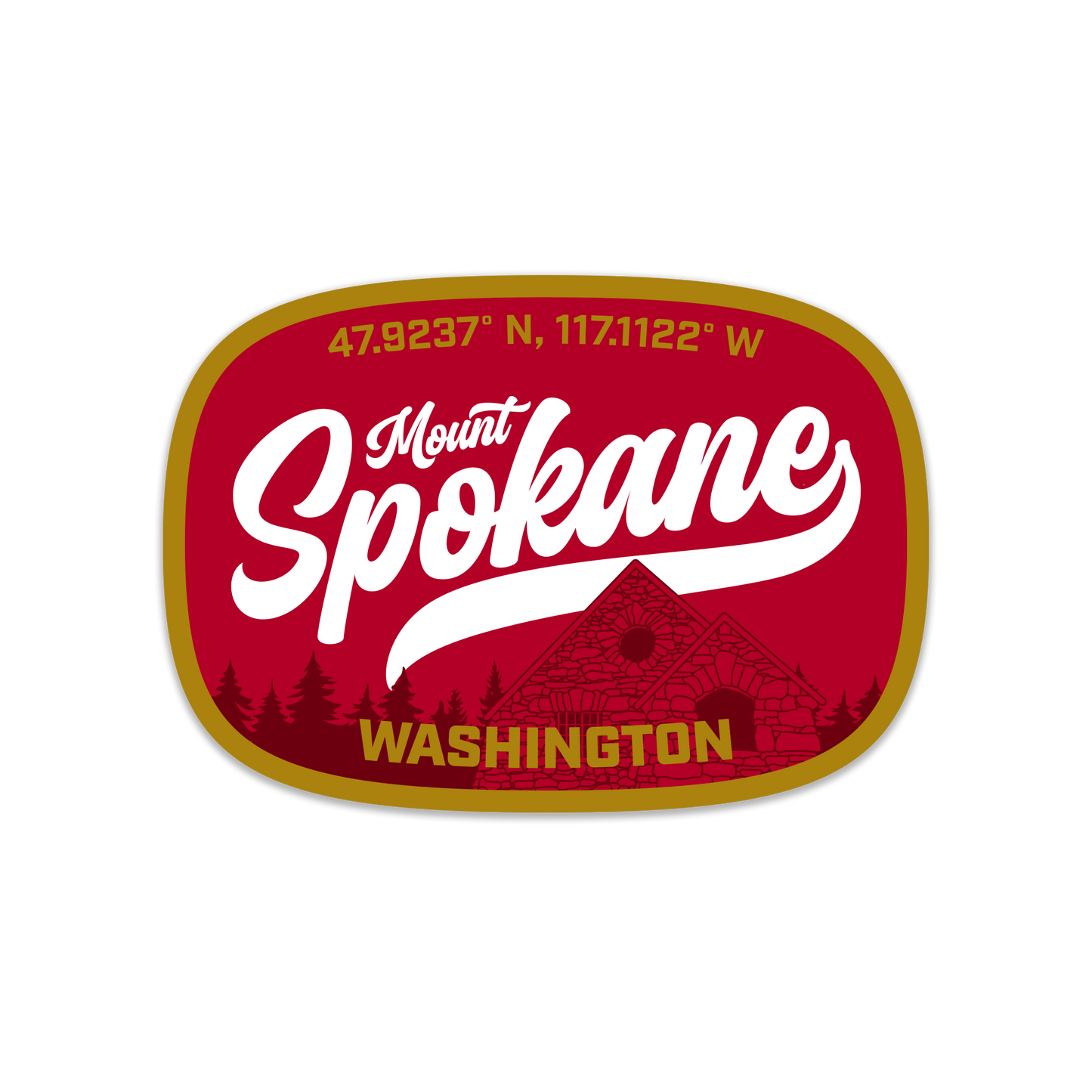 Mount Spokane Coordinates Sticker