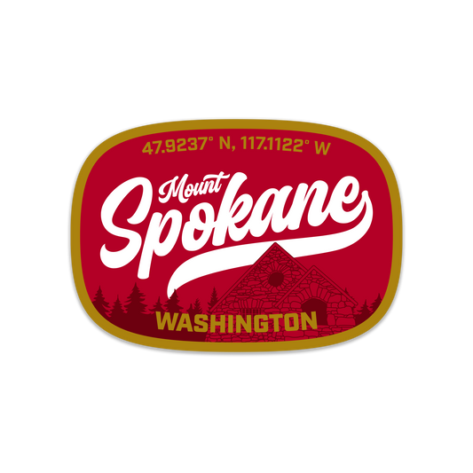Mount Spokane Coordinates Sticker