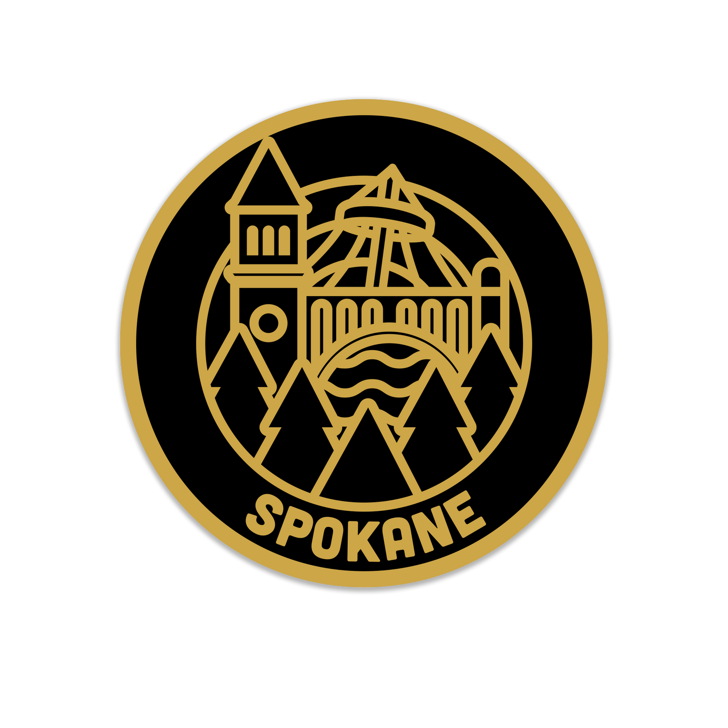 Spokane Outline Badge Sticker
