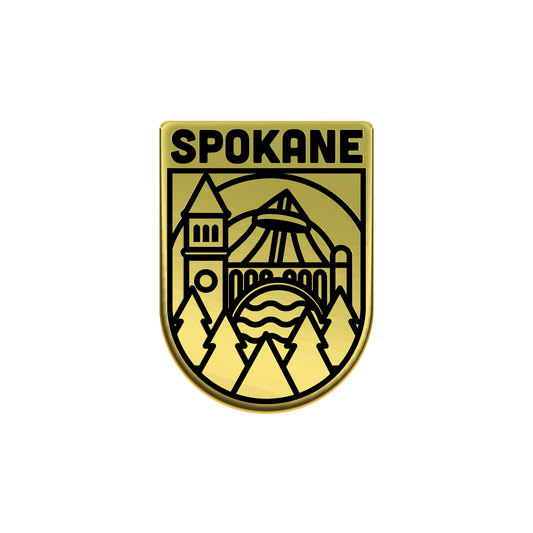 Spokane Outline Gold Metallic Sticker