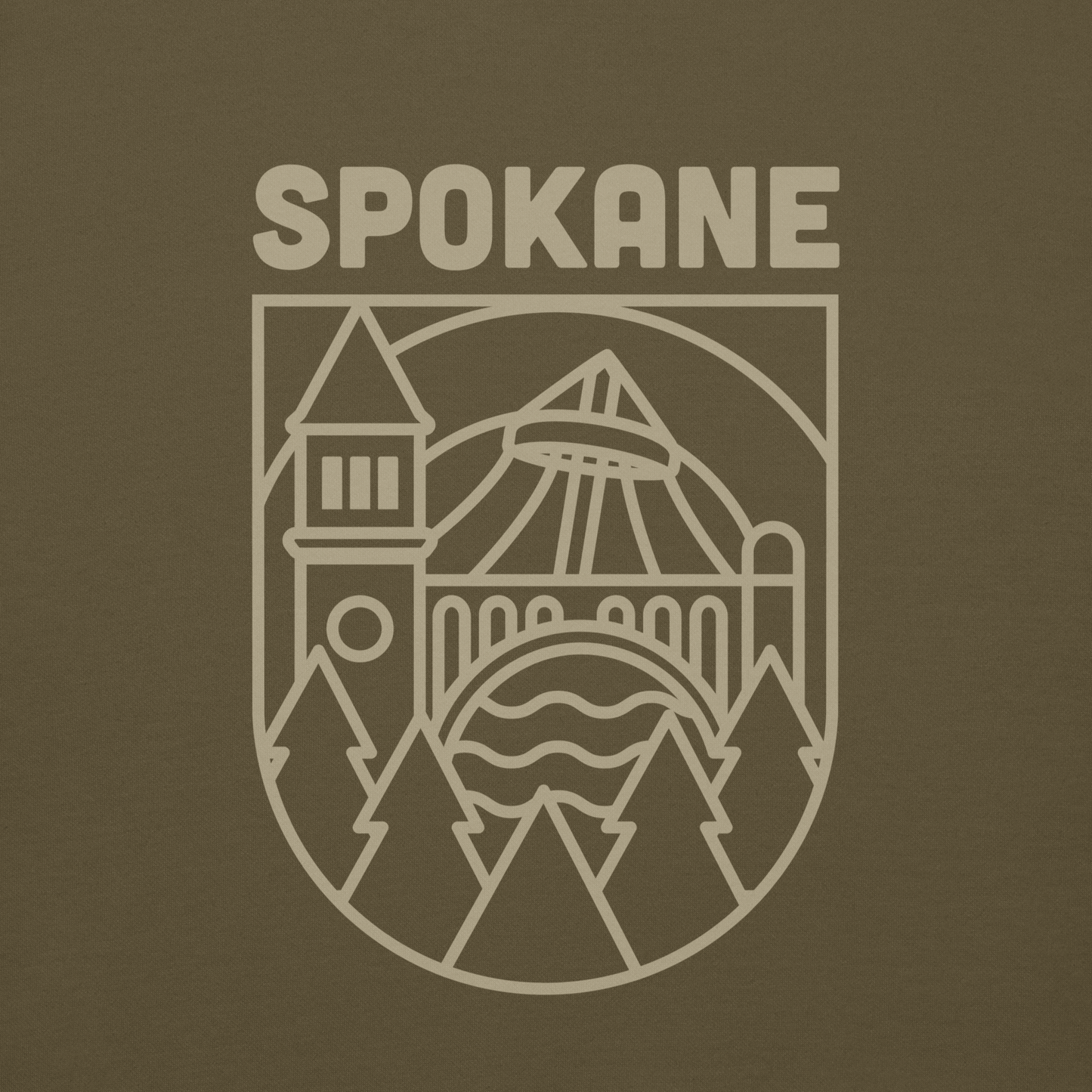 Spokane Outline Premium Pullover Hoodie