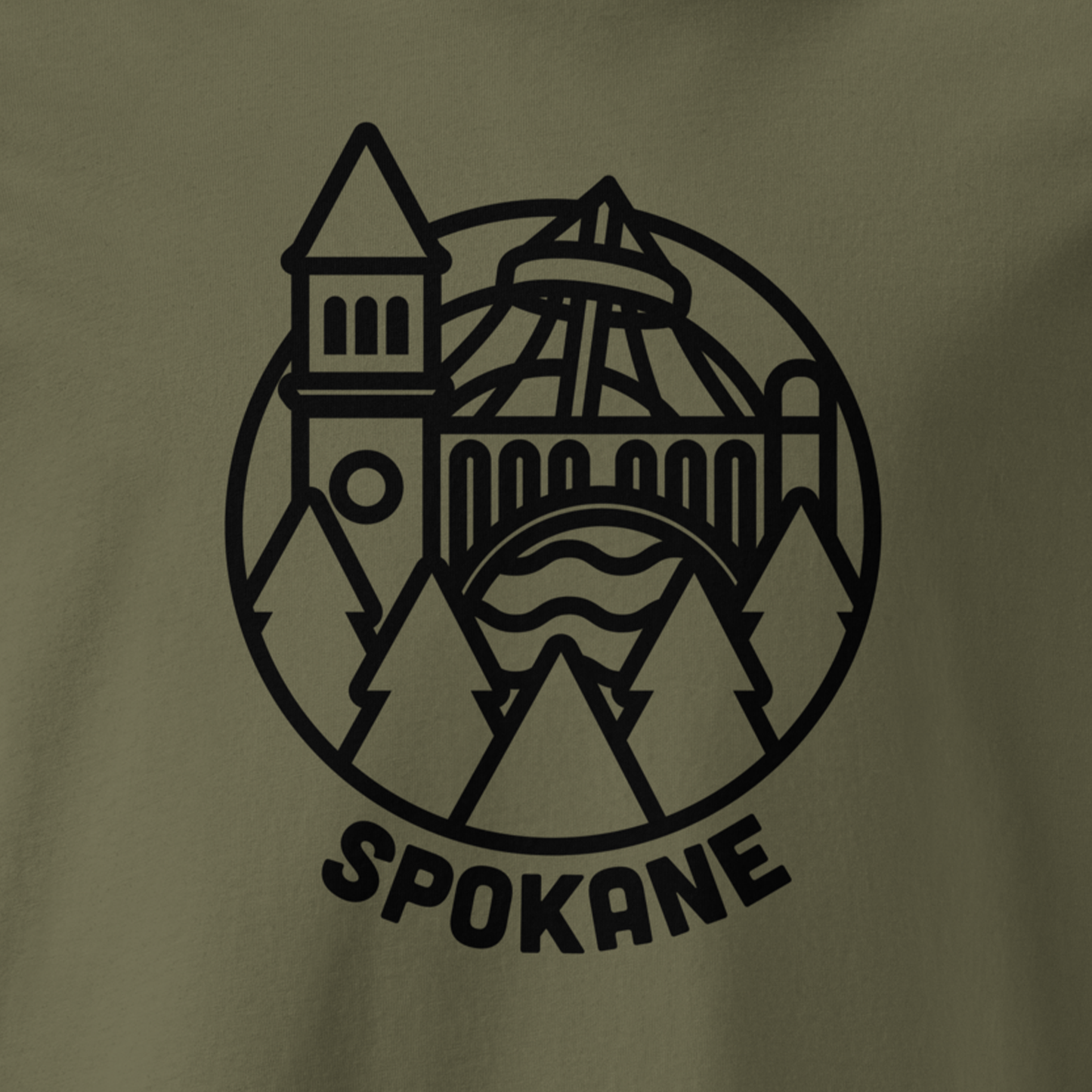 Spokane Outline Tee - Moss